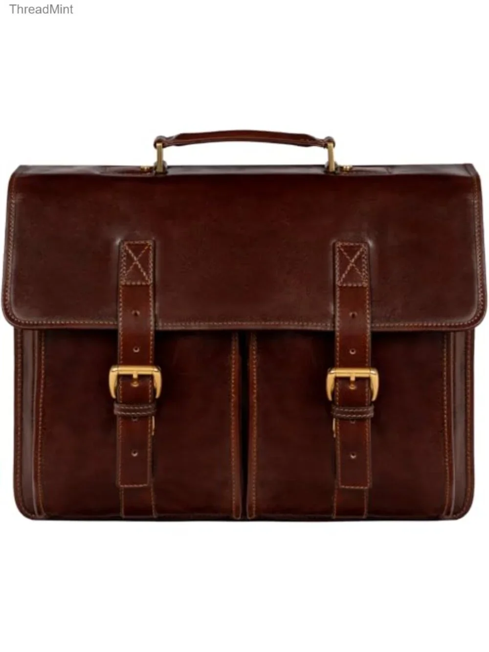 Handcrafted Italy Full Grain Leather Briefcase Laptop Bag Messenger